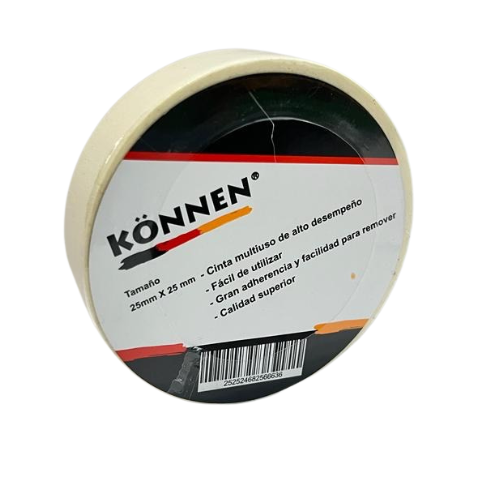 MASKING TAPE BLANCO 25MM/25M (KONNEN) . (C/100)