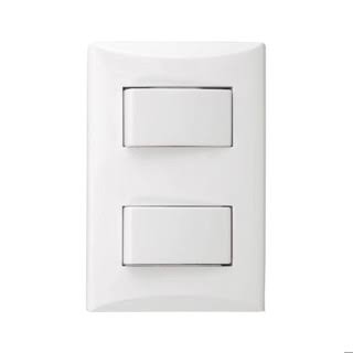 Apagador Doble Sencillo 1 Gang 15A 127VCA Con Placa Tipo ROYER Blanco (10062112WP)
