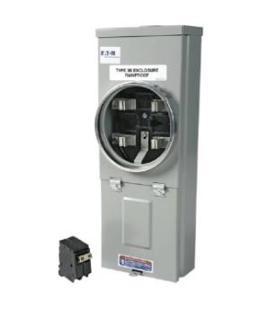 Base para Medidor NO UL 1F 120/240V c/ Breaker BR2100 (#4-1/0) UL 100A Con Anillo