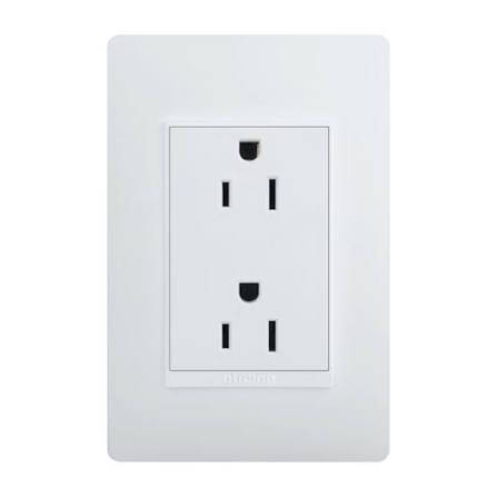 Tomacorriente Duplex TR 15A 127VCA 2P 3H Con Placa Tipo ROYER Blanco (1006288WP)