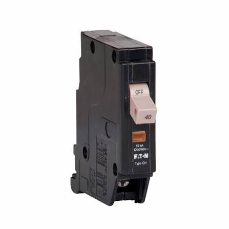 Interruptor (breaker) de enchufar tipo CHF 1P 40A 120V 10kAIC UL #14-8 AWG (CHF140)